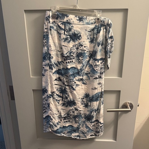 CYNTHIA ROWLEY Coastal Print Wrap-Style Skirt - Size S - Picture 3 of 9